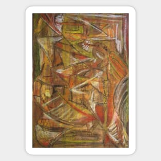 Windy Autumn Pastel Abstract Sticker